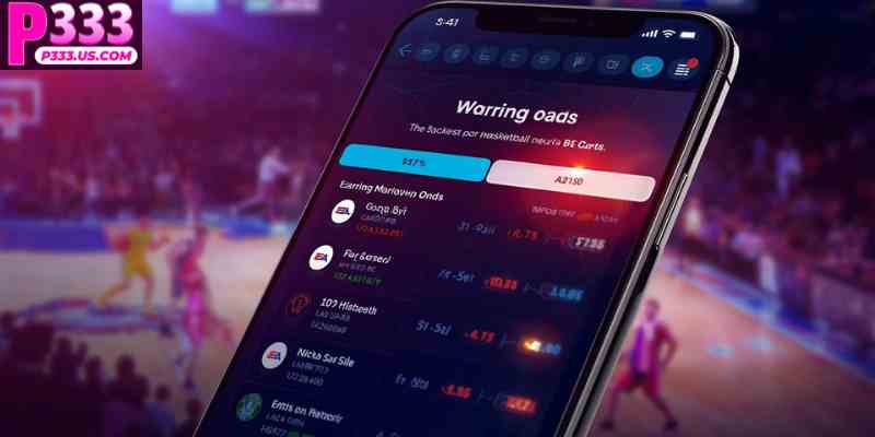 Live basketball wagering odds displayed on mobile betting apps