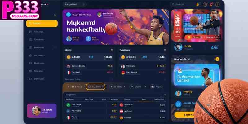 Basketball betting platform dashboard showing multiple markets