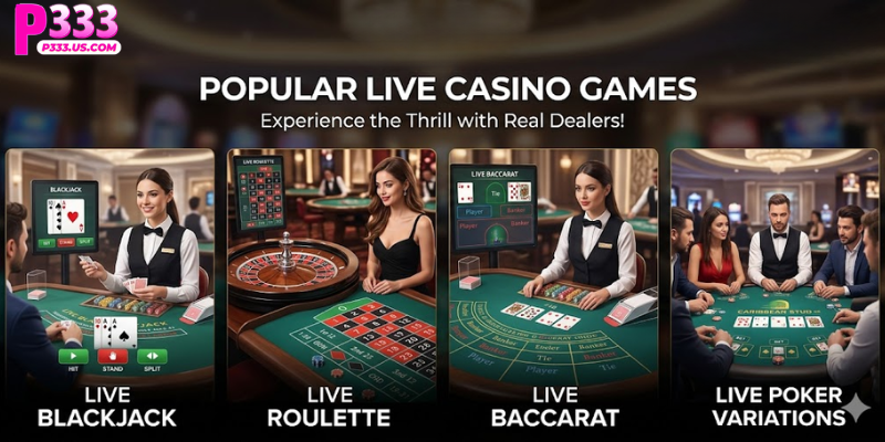 Popular Games Available on PH333 Live Casino